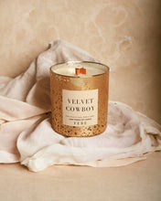 Load image into Gallery viewer, Velvet Cowboy - Cedarwood + Lavender 10 oz Gold Glass Candle