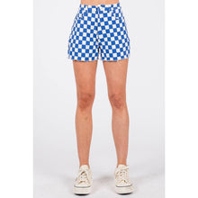 Load image into Gallery viewer, GAME DAY CHECKERED FRAYED HEM CASUAL SHORTS: WASHED RED / S-M-L(2-2-2)
