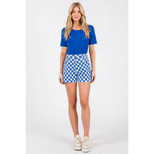 Load image into Gallery viewer, GAME DAY CHECKERED FRAYED HEM CASUAL SHORTS: WASHED RED / S-M-L(2-2-2)