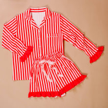 Load image into Gallery viewer, Peppermint Stripes Pajama Shorts Set