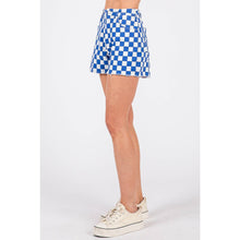 Load image into Gallery viewer, GAME DAY CHECKERED FRAYED HEM CASUAL SHORTS: WASHED RED / S-M-L(2-2-2)