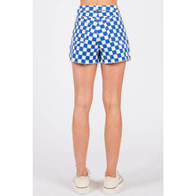 Load image into Gallery viewer, GAME DAY CHECKERED FRAYED HEM CASUAL SHORTS: WASHED RED / S-M-L(2-2-2)