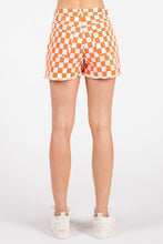 Load image into Gallery viewer, GAME DAY CHECKERED FRAYED HEM CASUAL SHORTS: WASHED RED / S-M-L(2-2-2)