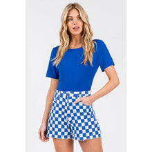 Load image into Gallery viewer, GAME DAY CHECKERED FRAYED HEM CASUAL SHORTS: WASHED RED / S-M-L(2-2-2)