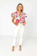 Leeland Love Story Ruffle Sleeve Top