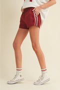 Side Lace Trim Game Day Shorts