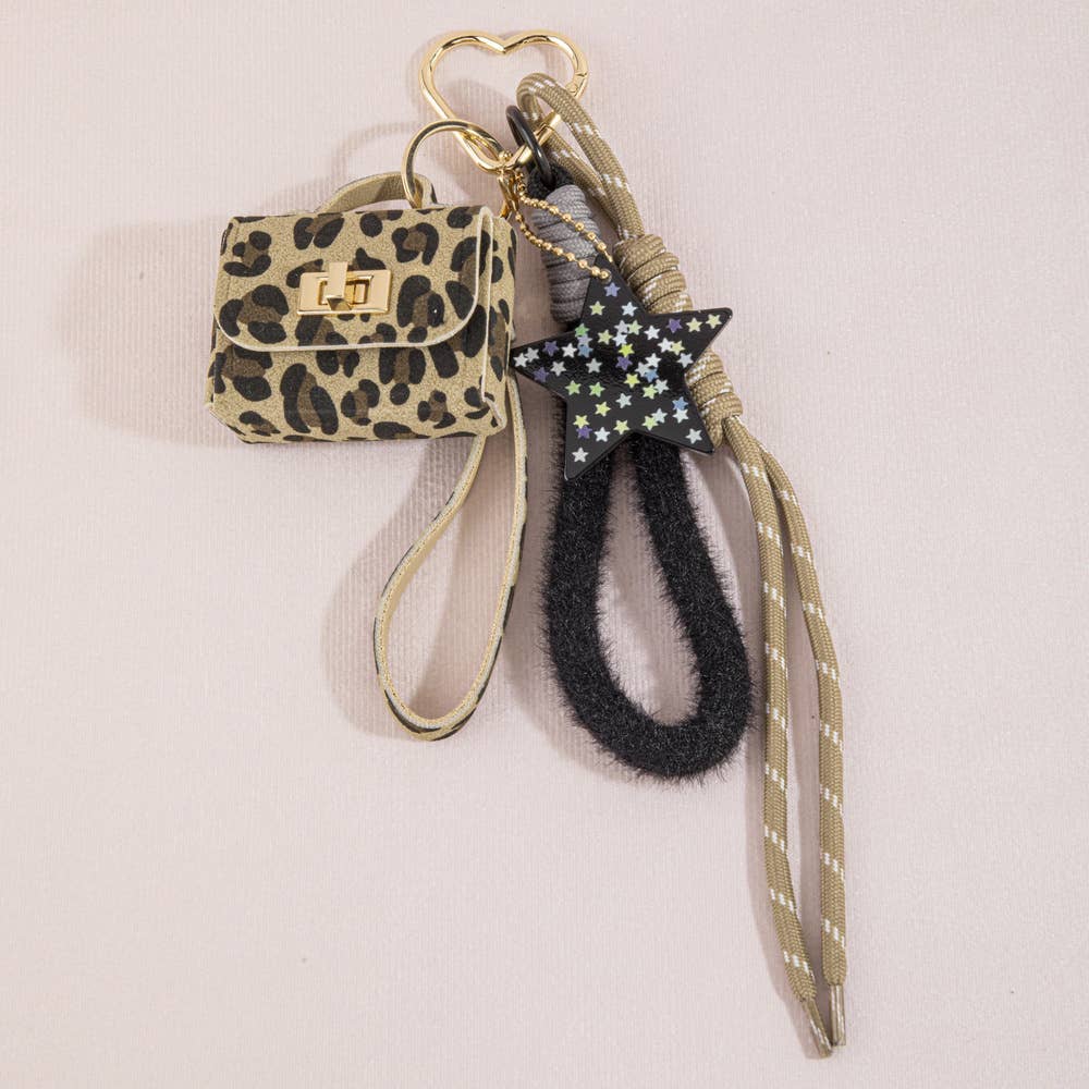 Leopard Print Mini Bag Charm