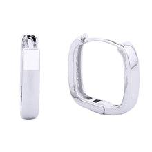 Load image into Gallery viewer, 14K Gold-Dipped Square Hoop Earring: ONE SIZE / WHITE GOLD
