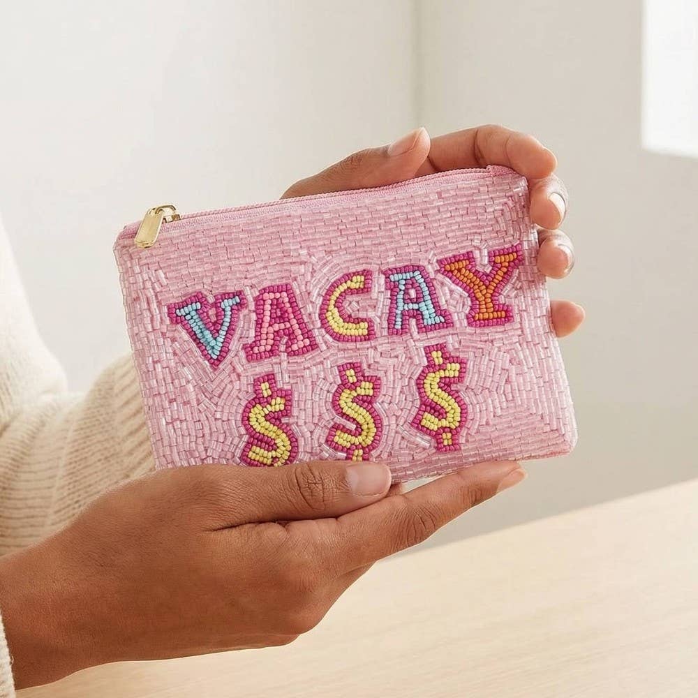 Vacay Money Beaded Coin Purse