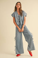 Load image into Gallery viewer, DENIM TIED ON THE SIDE PANTS: SMALL
