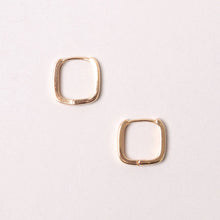 Load image into Gallery viewer, 14K Gold-Dipped Square Hoop Earring: ONE SIZE / WHITE GOLD
