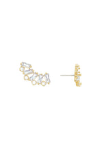 Load image into Gallery viewer, Baguette Crystal Three-In-One 18k Gold Plated Ear Crawlers: Clear Crystals / One Size
