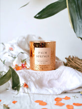 Load image into Gallery viewer, Palm Springs - Strawberry Lemon Ice 10 oz Gold Glass Candle
