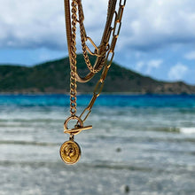 Load image into Gallery viewer, Ellie Vail - Stacie Toggle Chain Coin Necklace: Yellow Gold
