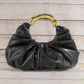 Ruched Vegan Leather Bag