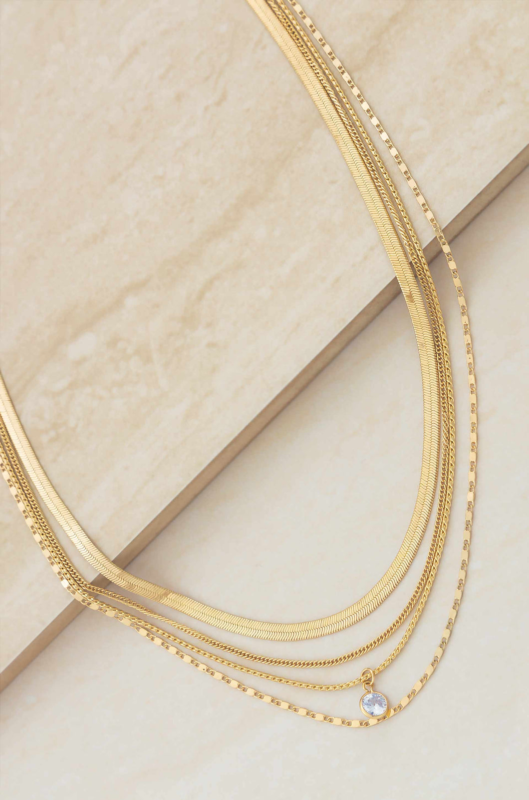 All the Chains 18k Gold Plated Layered Necklace: One Size