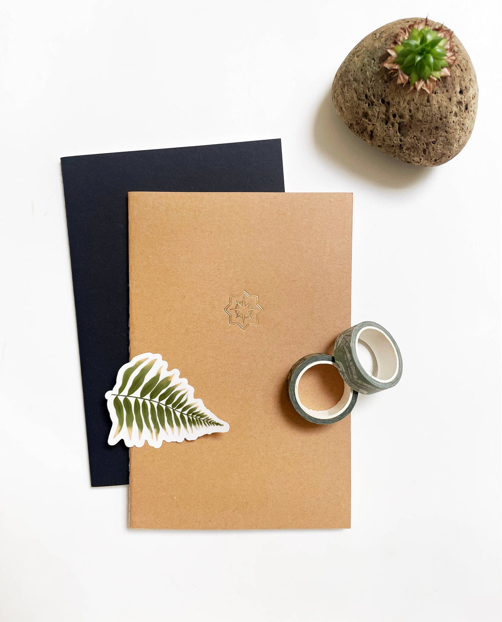 Custom Logo Foil Embossed Medium Saddle Stitch Notebook: Gold / Burgundy