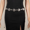 Metallic Chain Wrapped Heart Chain Belt