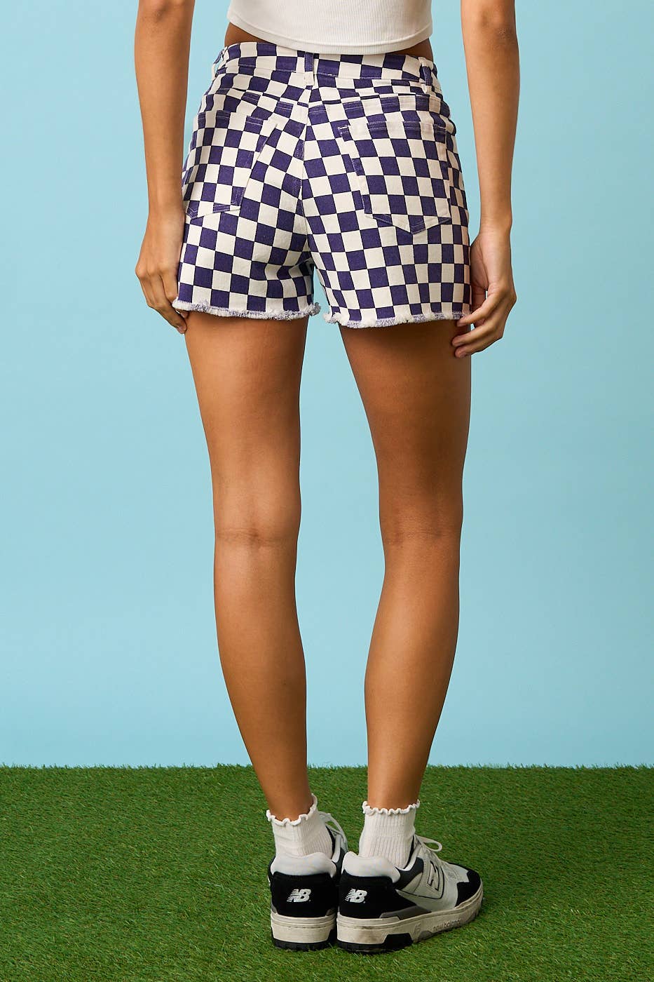 BLACK CHECKERED CASUAL SHORTS