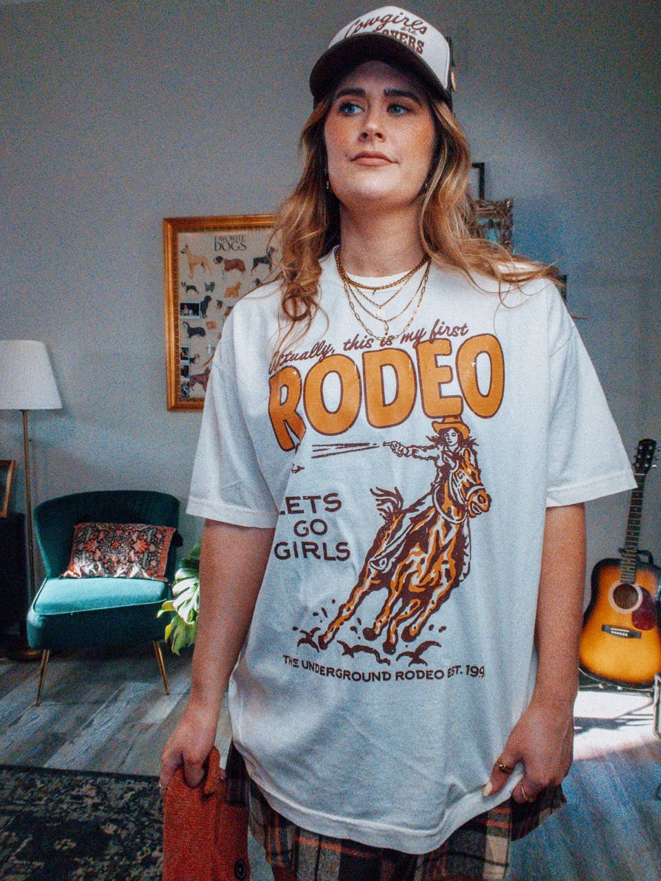 This is My First Rodeo, Western Boxy Cotton TShirt: Ivory / M