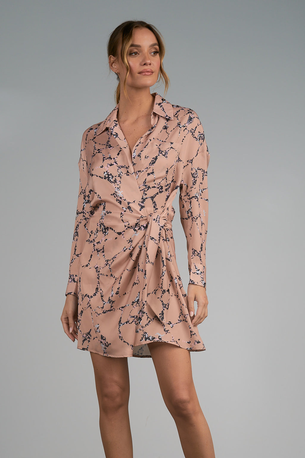 Natural Marble Print Dress