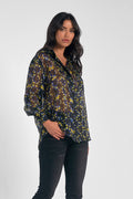 Black Geo Print Top