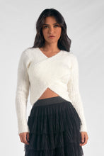 Load image into Gallery viewer, White Crossed Sweater
