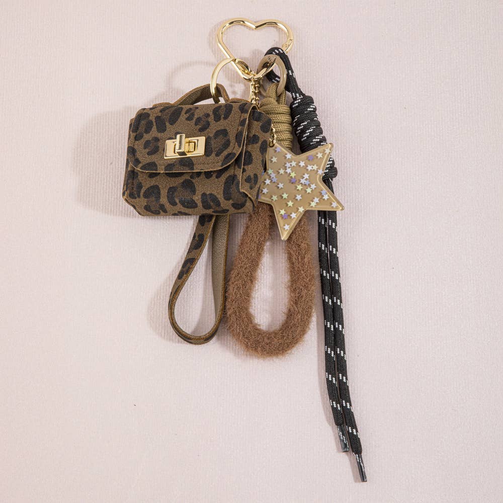 Leopard Print Mini Bag Charm
