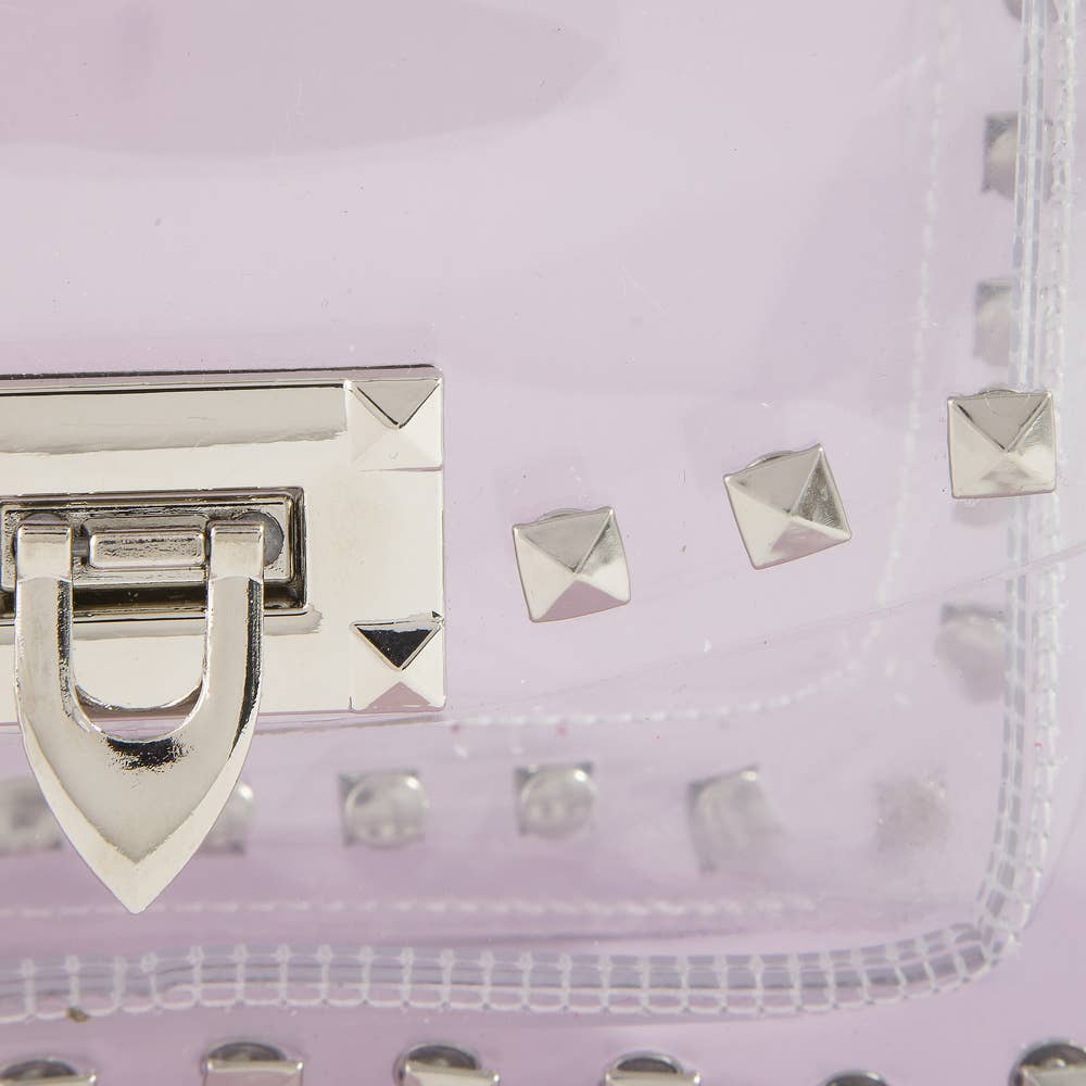 Clear Studded Crossbody Stadium Bag