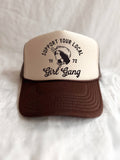 Support Your Local Girl Gang Trucker Hat - Tan/Brown