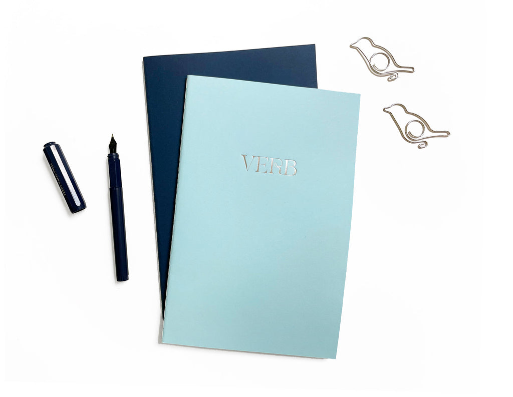 Custom Logo Foil Embossed Medium Saddle Stitch Notebook: Gold / Burgundy