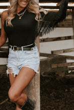 Load image into Gallery viewer, One Shoulder Fringed Long Sleeve Bodysuit
