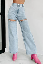 Load image into Gallery viewer, Rhinestone Wide Leg Jean
