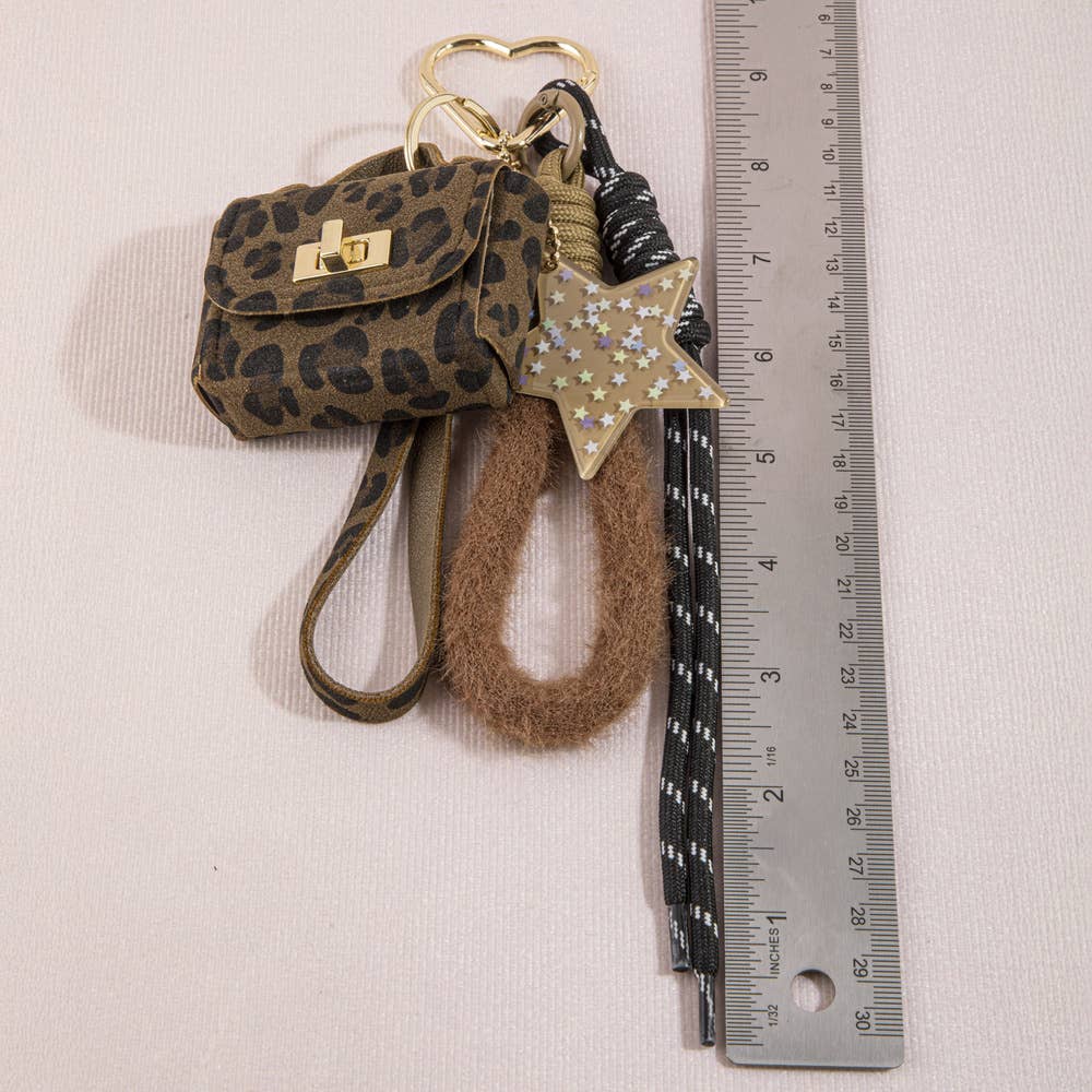 Leopard Print Mini Bag Charm