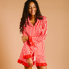 Load image into Gallery viewer, Peppermint Stripes Pajama Shorts Set
