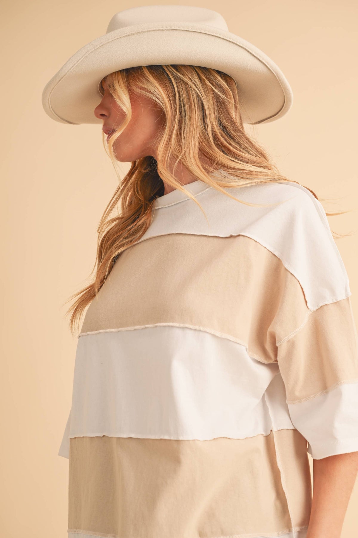 Navy Color Block Top