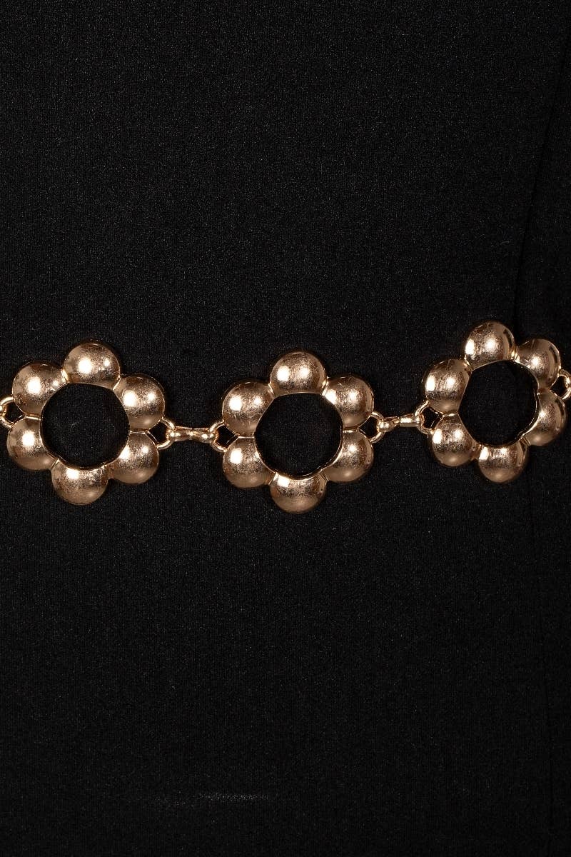 Metallic Bubble Flower Chain Belt