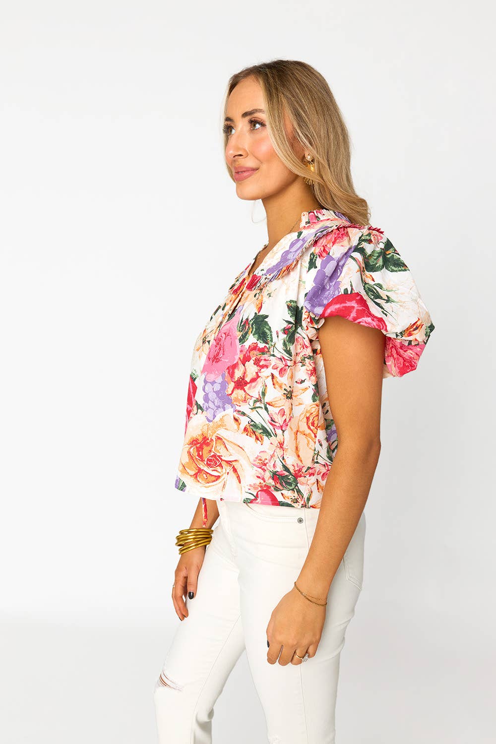 Leeland Love Story Ruffle Sleeve Top