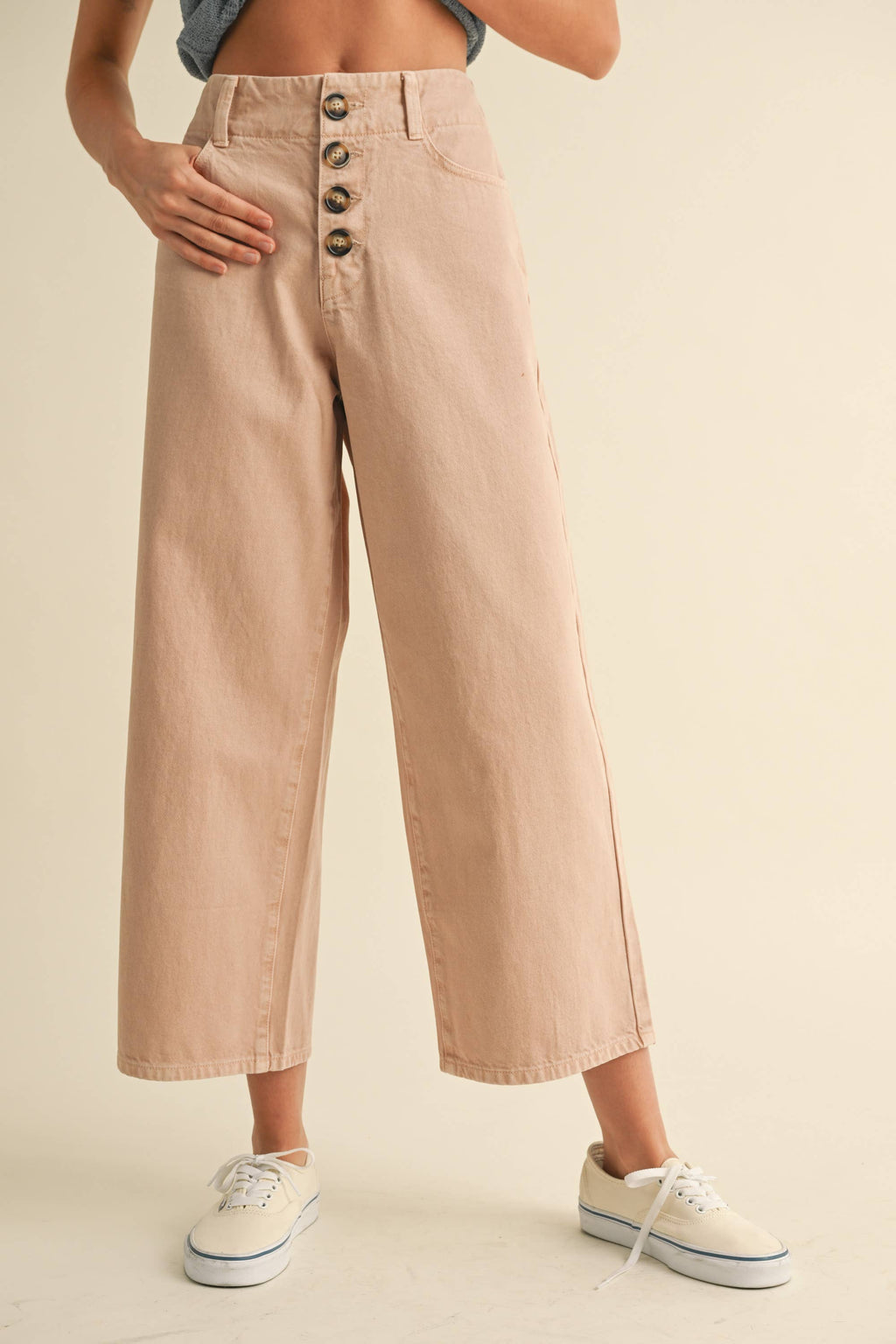Button Front Detail Trousers