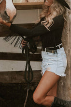 Load image into Gallery viewer, One Shoulder Fringed Long Sleeve Bodysuit
