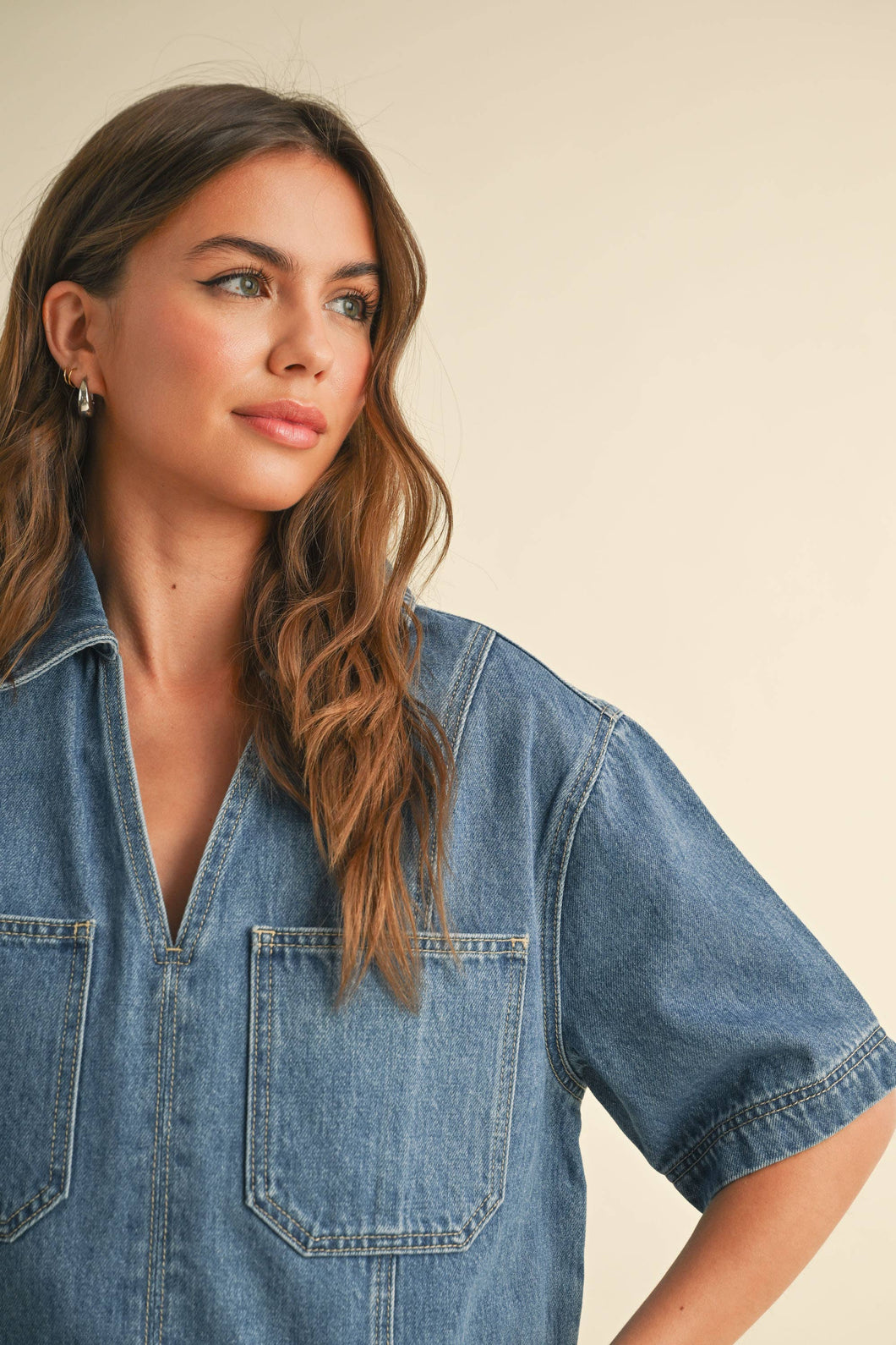 Denim Pocket Top