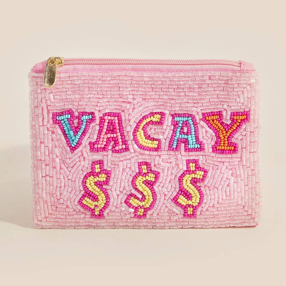 Vacay Money Beaded Coin Purse