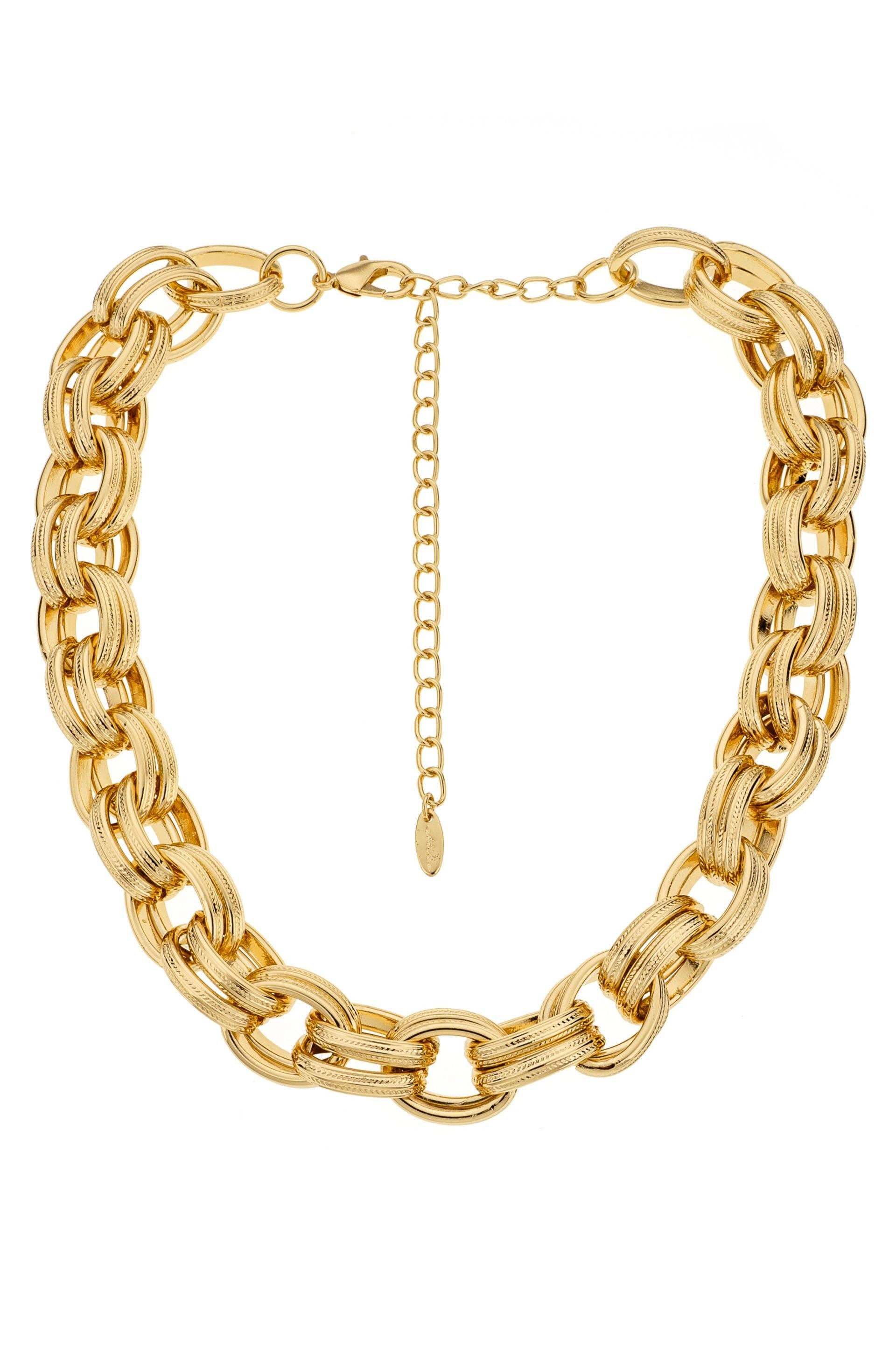 Bold & Chunky 18k Gold Plated Chain Link Necklace
