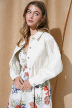 Load image into Gallery viewer, Denim Waist Length Rhinestone Fringe Jacket: CAMEL
