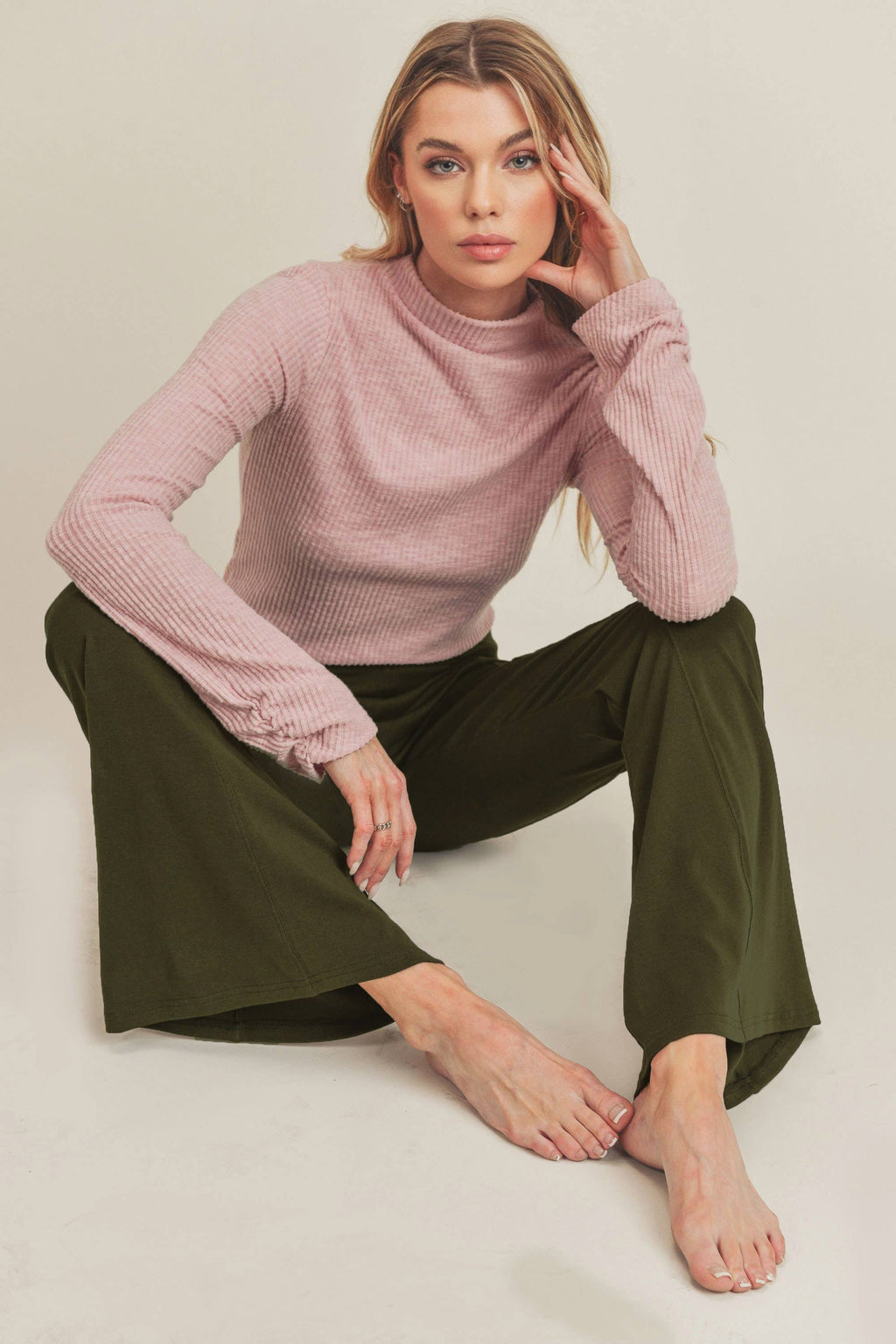 Gloria Flare Pants: Olive