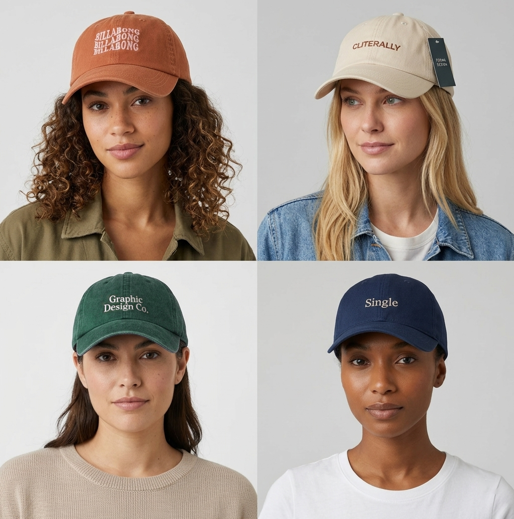 Custom Embroidered Hats: Black / Front + Back