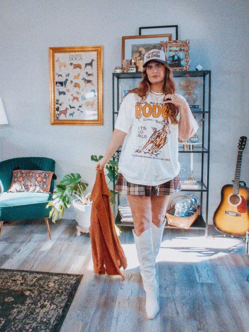 This is My First Rodeo, Western Boxy Cotton TShirt: Ivory / M