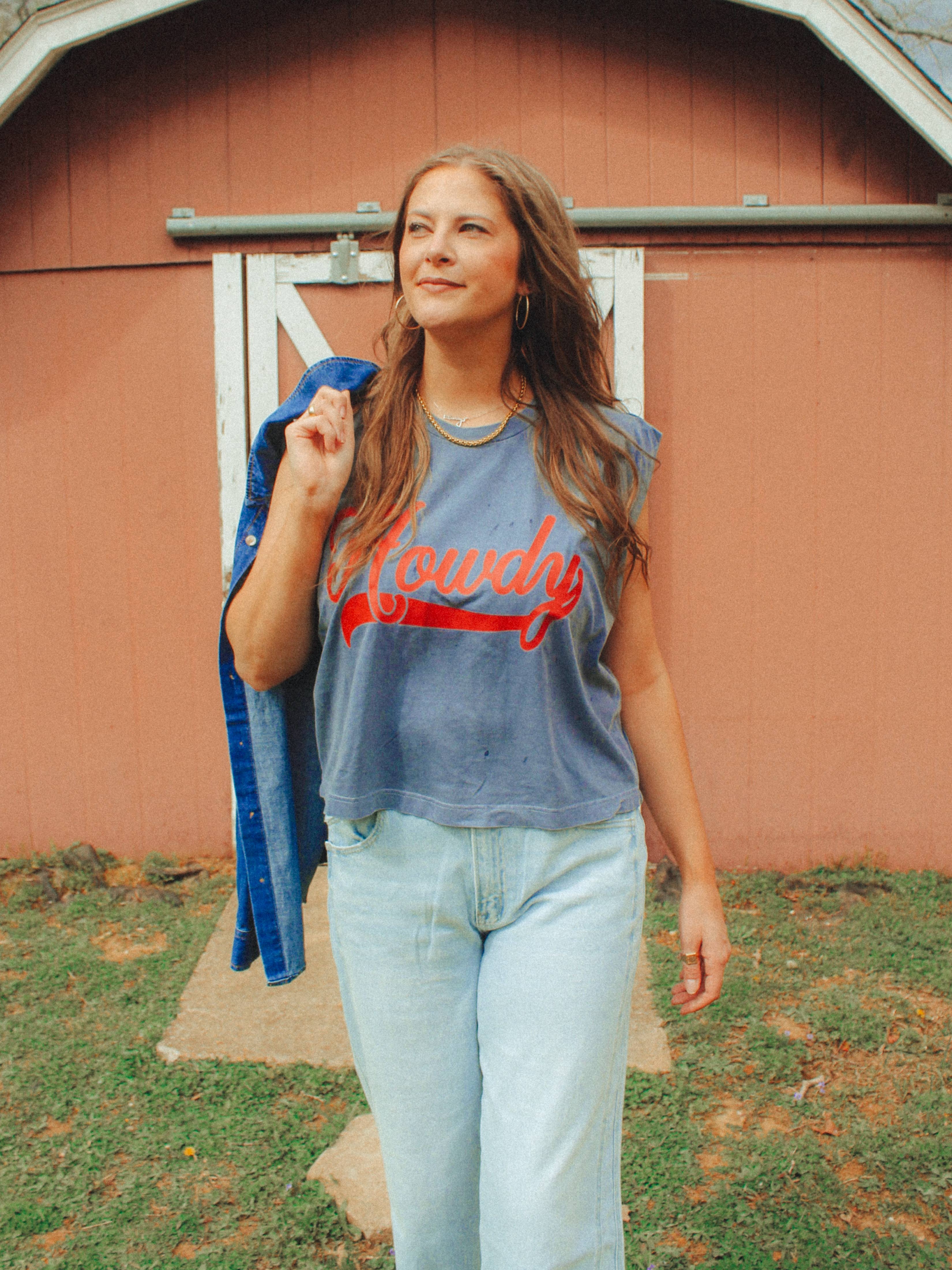 Howdy  Boxy Cropped Muscle Tank