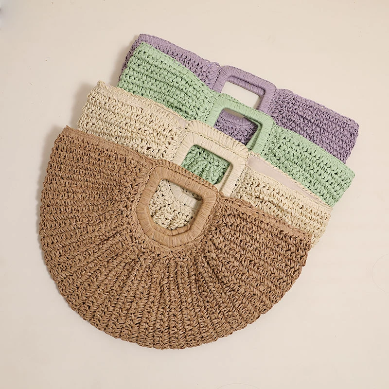 Straw woven bag vacation beach bag