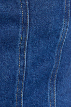 Load image into Gallery viewer, FRONT PLEATED DETAIL SLEEVELESS DENIM TOP
